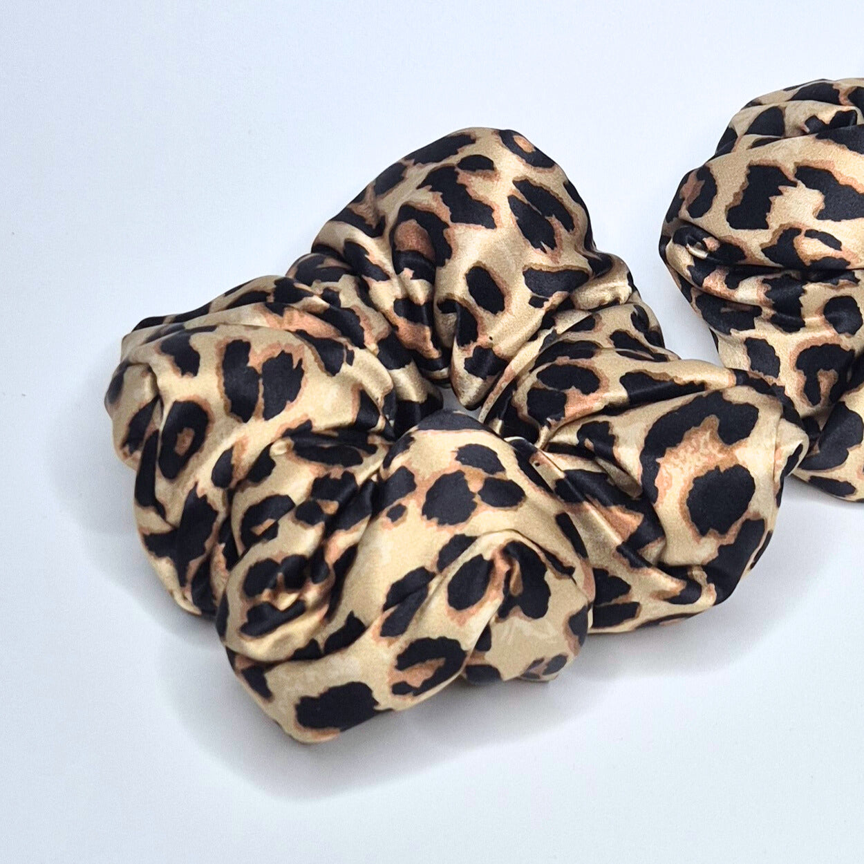 Leopard Cloud Silk Scrunchie - Silk Base