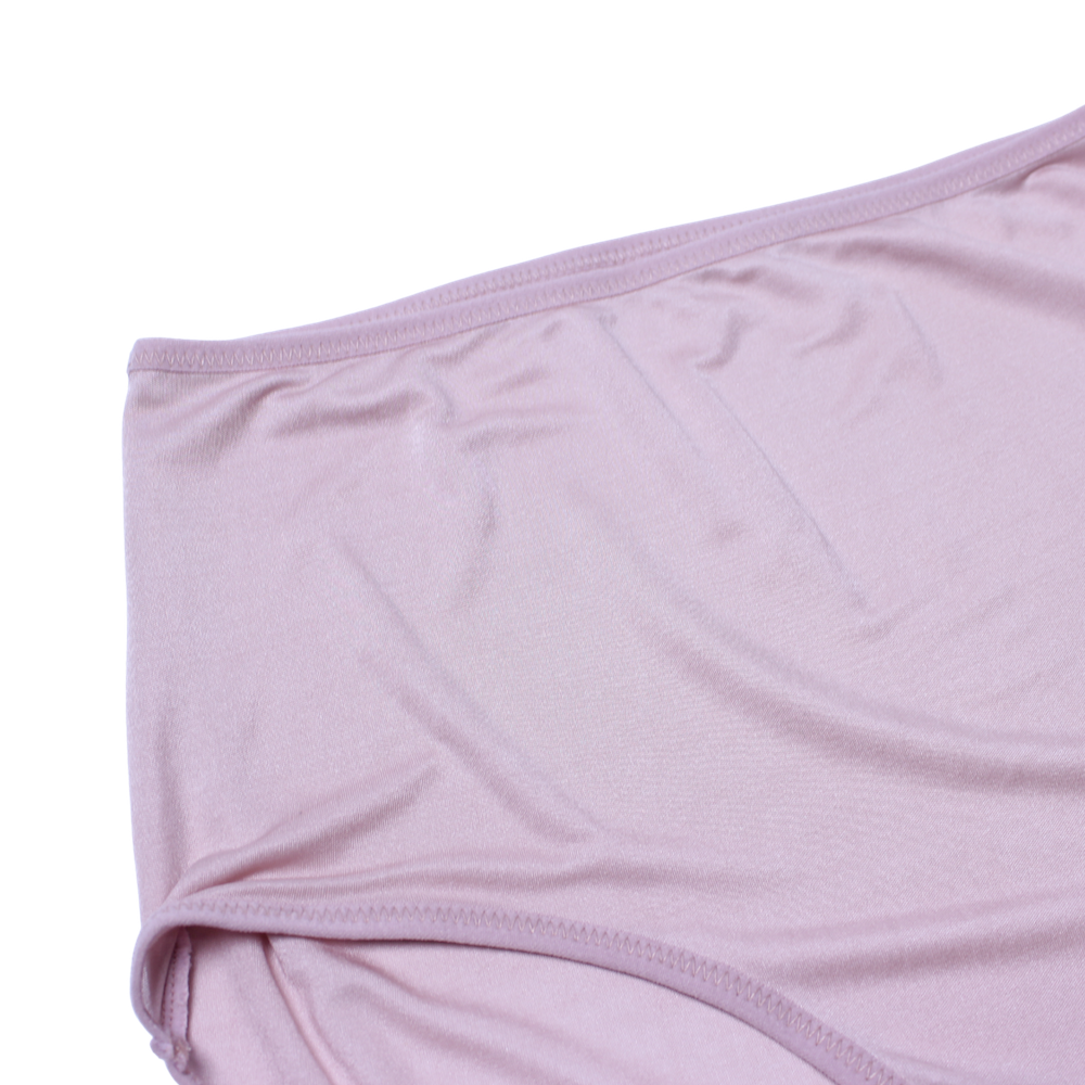 Mid Waist Silk Jersey Brief - Pink - Silk Base