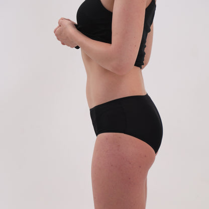 Mid Waist Brief - Black - Silk Base