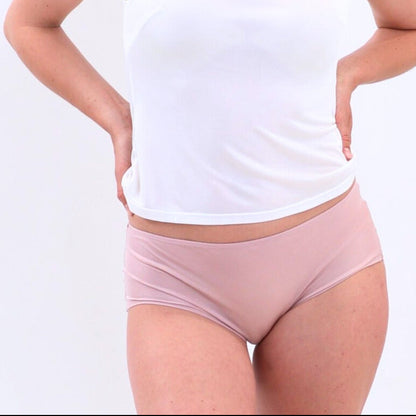 Mid Waist Silk Jersey Brief - Pink - Silk Base