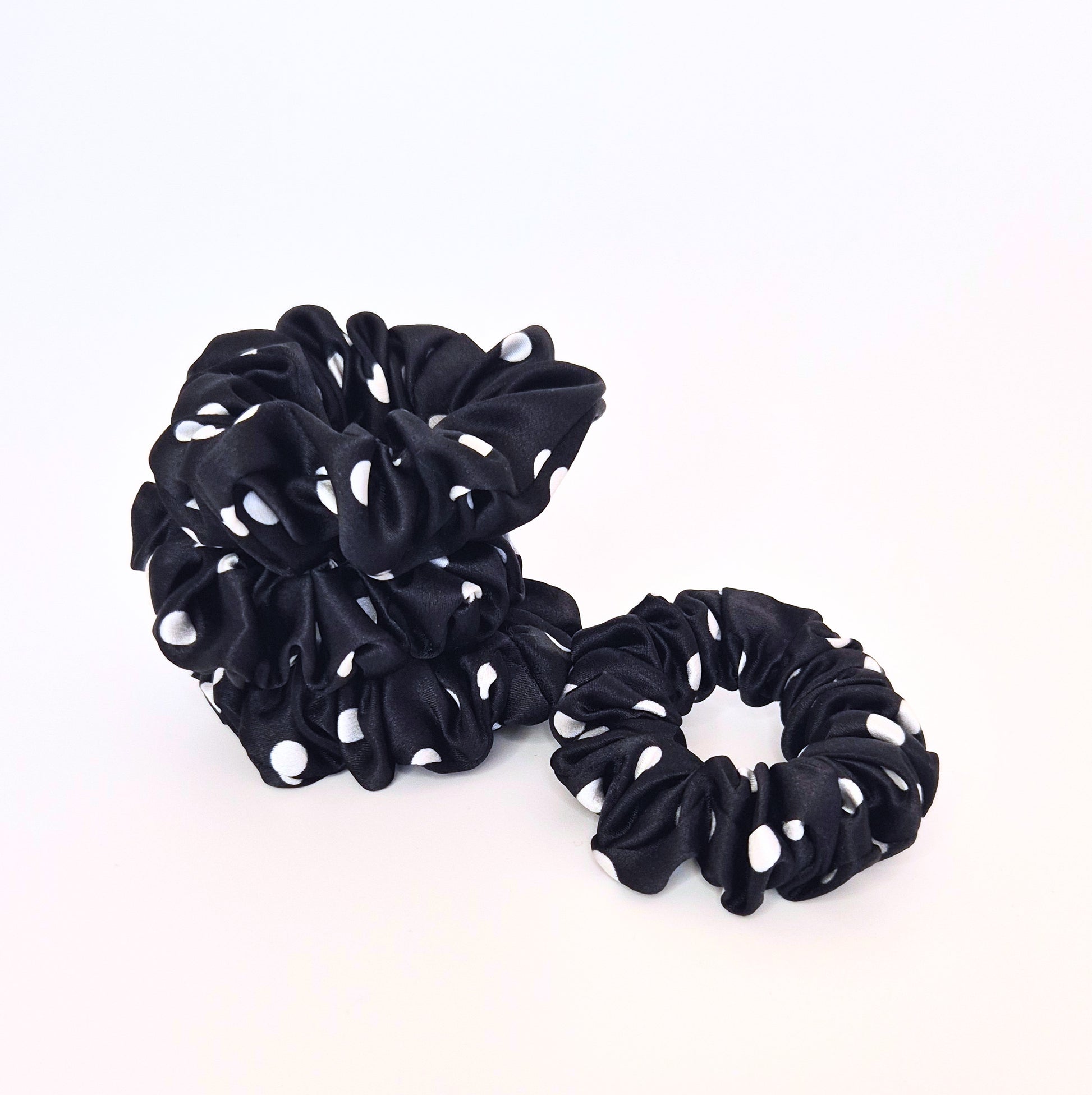 Spotty Midi Silk Scrunchie - Silk Base