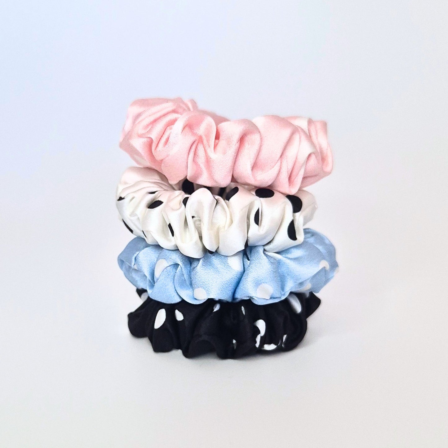 Spotty Midi Silk Scrunchie - Silk Base