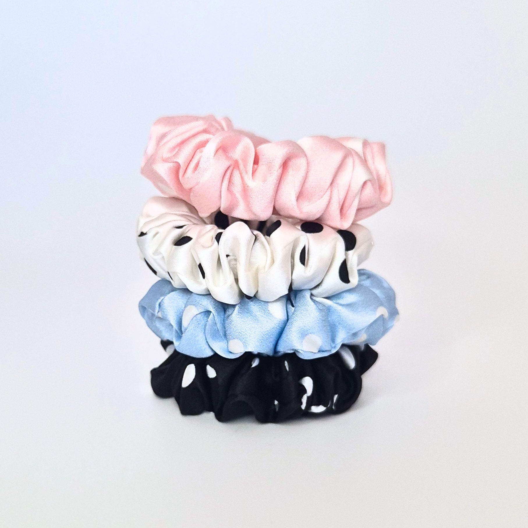 Spotty Midi Silk Scrunchie - Silk Base