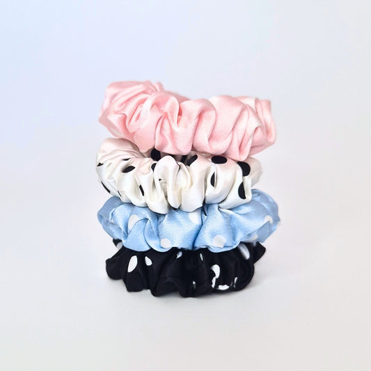 Spotty Midi Silk Scrunchie - Silk Base
