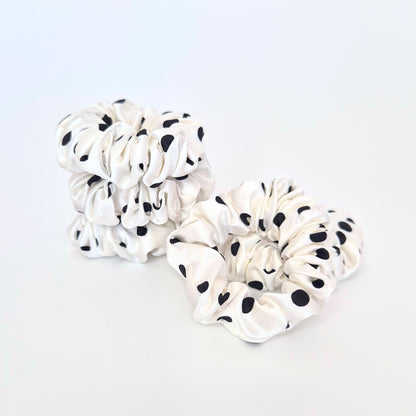 Spotty Midi Silk Scrunchie - Silk Base