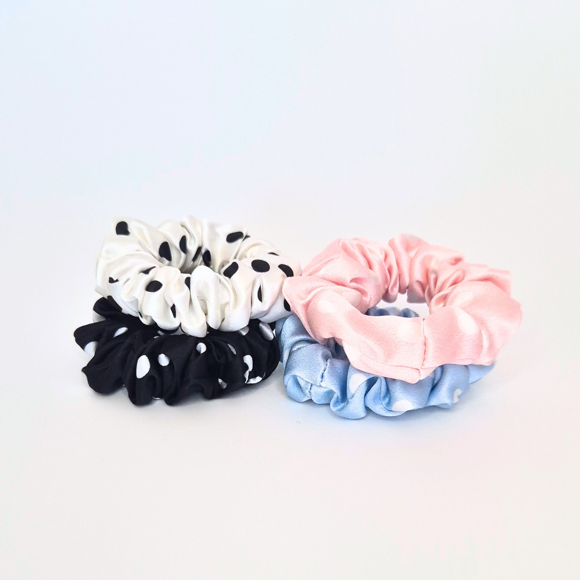 Spotty Midi Silk Scrunchie - Silk Base