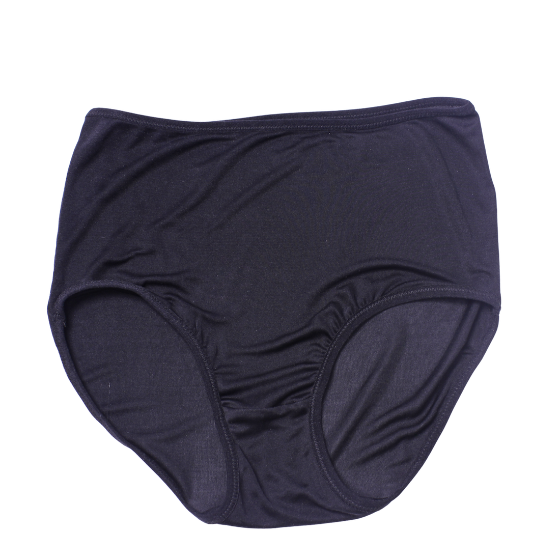 Mid Waist Silk Jersey Brief - Black - Silk Base