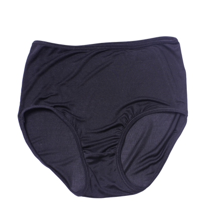 Mid Waist Silk Jersey Brief - Black - Silk Base
