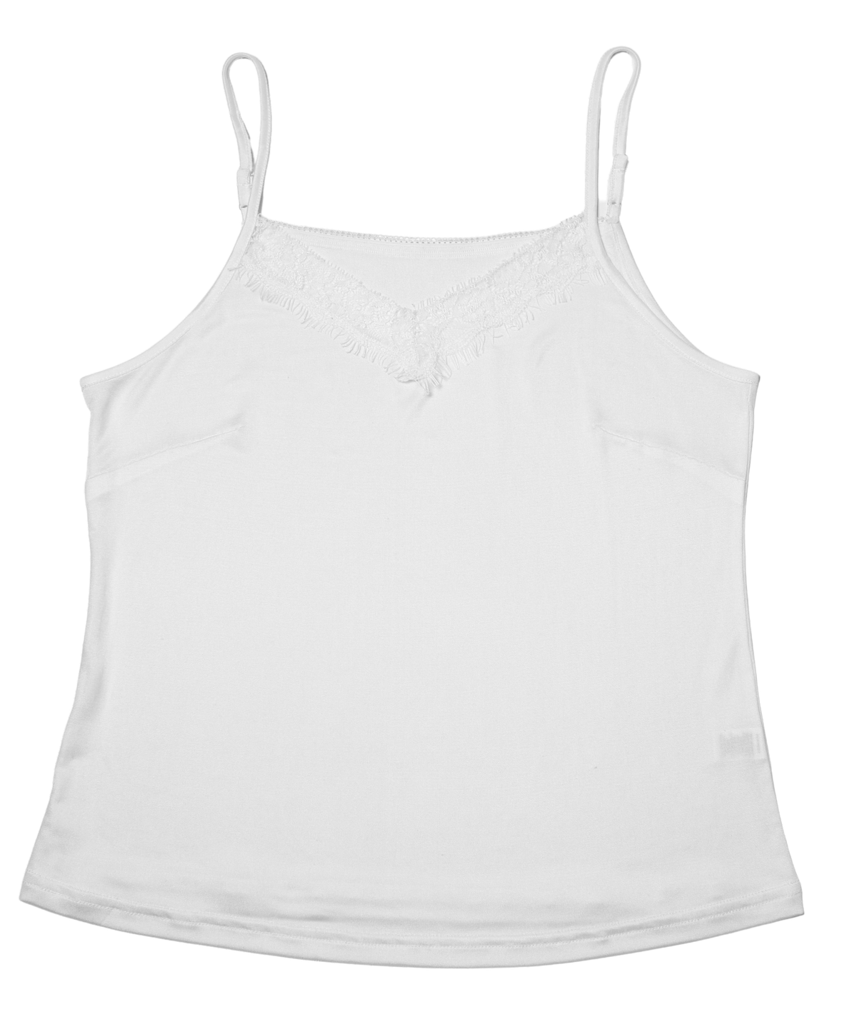 Lace Silk Jersey Camisole - White - Silk Base
