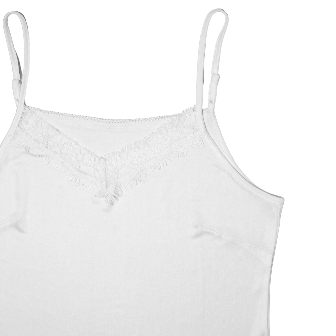 Lace Silk Jersey Camisole - White - Silk Base