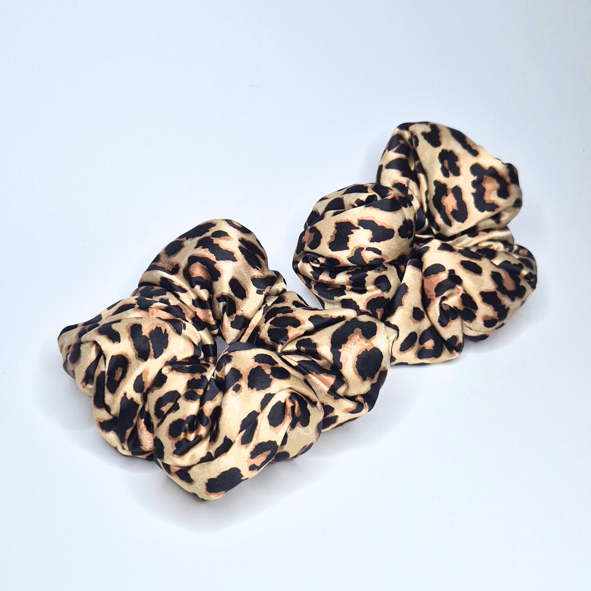 Leopard Cloud Silk Scrunchie - Silk Base