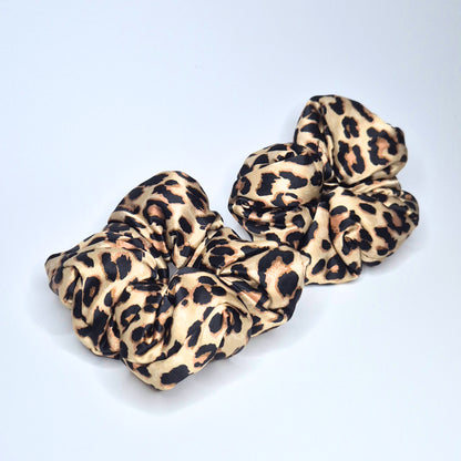 Leopard Cloud Silk Scrunchie - Silk Base